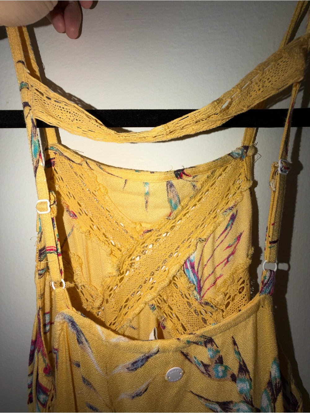Roxy Yellow Floral Maxi Dress - Small - Picture 6 of 8